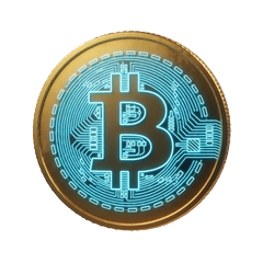 Leuchtender Bitcoin Coin mit Neon-Schaltkreisen f&uuml;r Krypto-Zahlungen bei Roby Casino